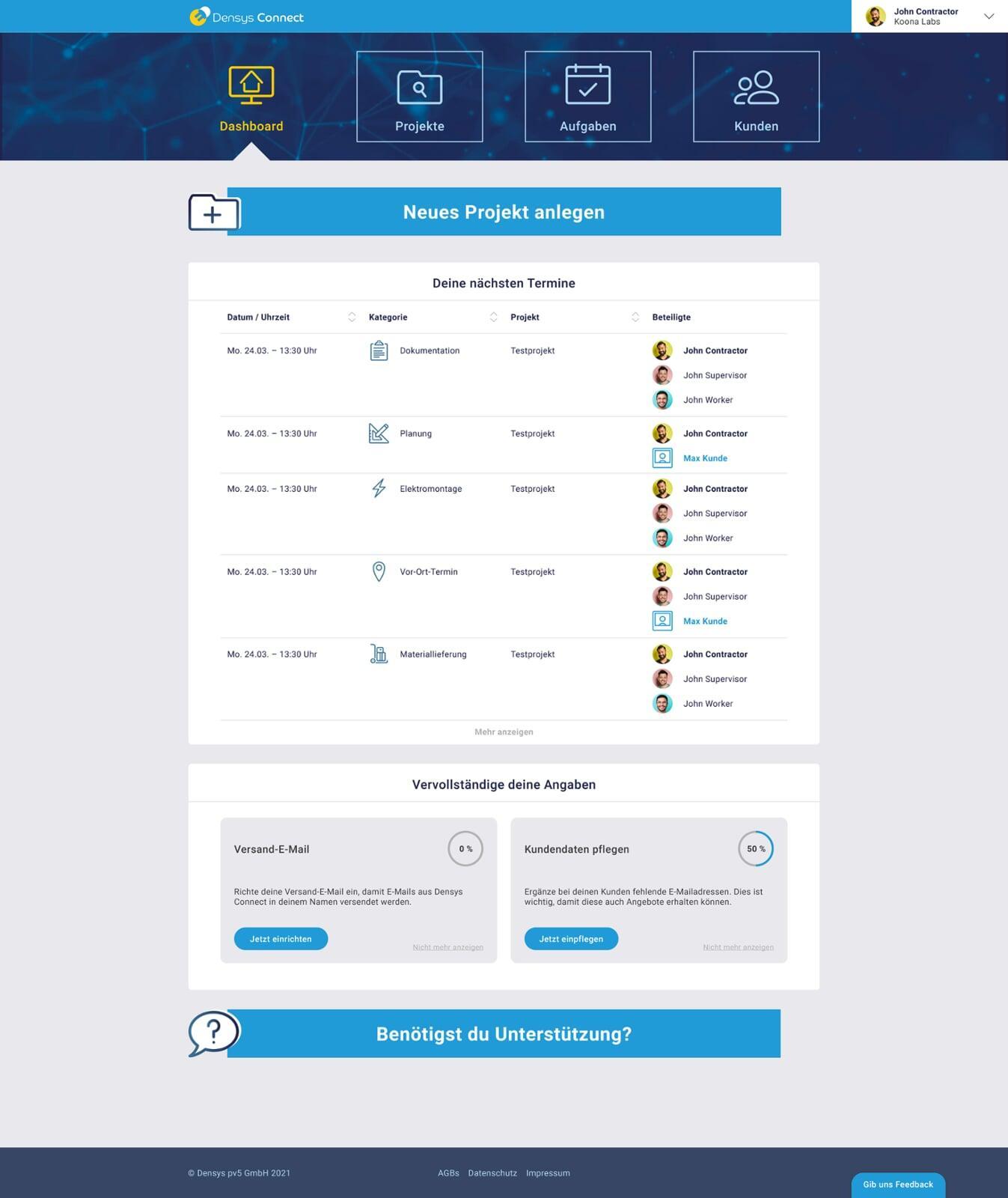 Densys Connect - Ansicht