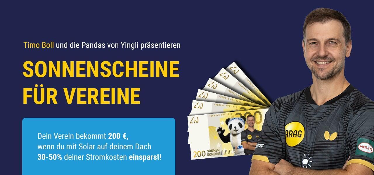 Sonnenscheine fuer Vereine mit Timo Boll und den Pandas von Yingli